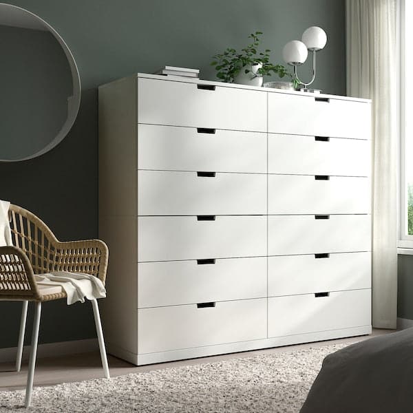 Ikea NORDLI - Chest of 12 drawers, white, 160x145 cm