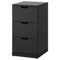 NORDLI chest of 3 drawers, anthracite, 40x76 cm