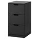 NORDLI chest of 3 drawers, anthracite, 40x76 cm