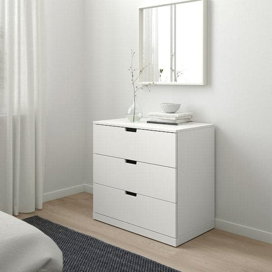 Ikea NORDLI - Chest of 3 drawers, white, 80x76 cm