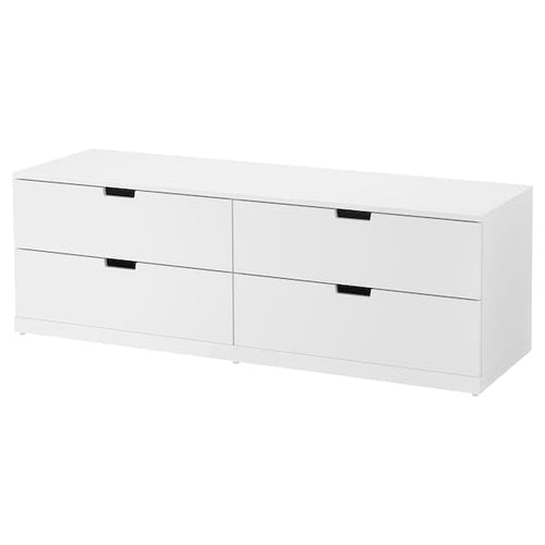 NORDLI - Chest of 4 drawers, white, 160x54 cm
