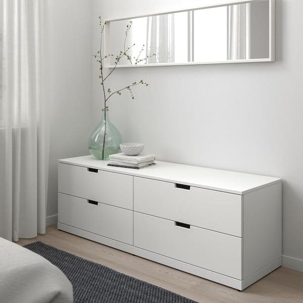 Ikea NORDLI - Chest of 4 drawers, white, 160x54 cm
