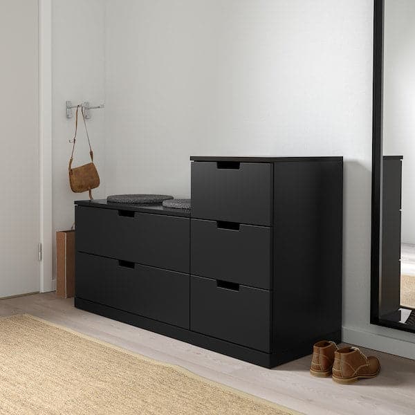 Ikea NORDLI - Chest of 5 drawers, anthracite, 120x76 cm