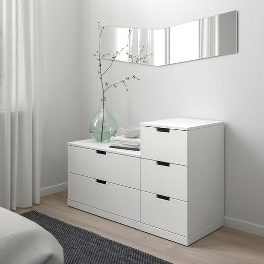 Ikea NORDLI - Chest of 5 drawers, white, 120x76 cm