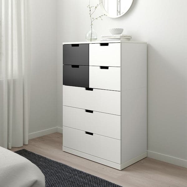 Ikea NORDLI - Chest of 7 drawers, white/anthracite, 80x122 cm