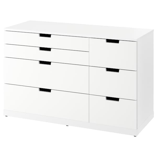 NORDLI - Chest of 7 drawers, white, 120x76 cm - best price from Maltashopper.com 39336884