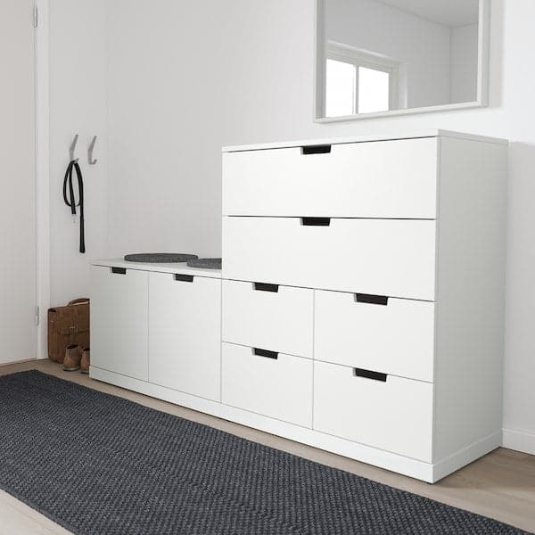 NORDLI - Chest of 8 drawers, white, 160x99 cm - best price from Maltashopper.com 19276621