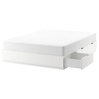 NORDLI bed frame with storage, white, 160x200 cm