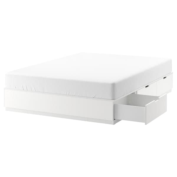 Ikea NORDLI - Bed frame with storage, white, 160x200 cm