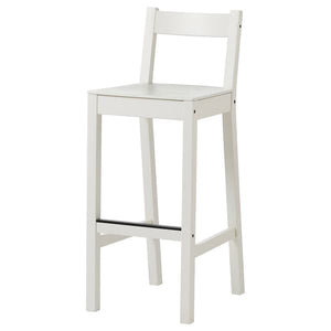 Ikea NORDVIKEN - Bar stool with backrest, white, 75 cm