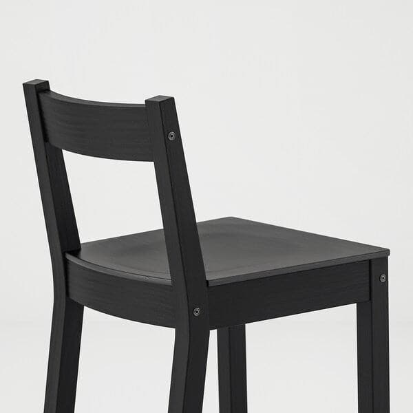 Ikea NORDVIKEN Bar stool with backrest - black 75 cm