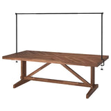NORRMANSÖ / HELGEÖ table with decorating rod, outdoor acacia/black, 220 cm