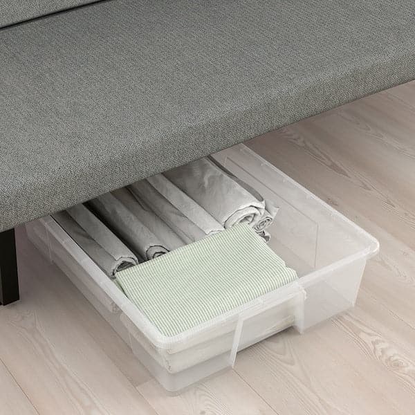 Ikea NYHAMN - 3-seater sofa bed, with foam mattress/Skartofta black/light grey ,