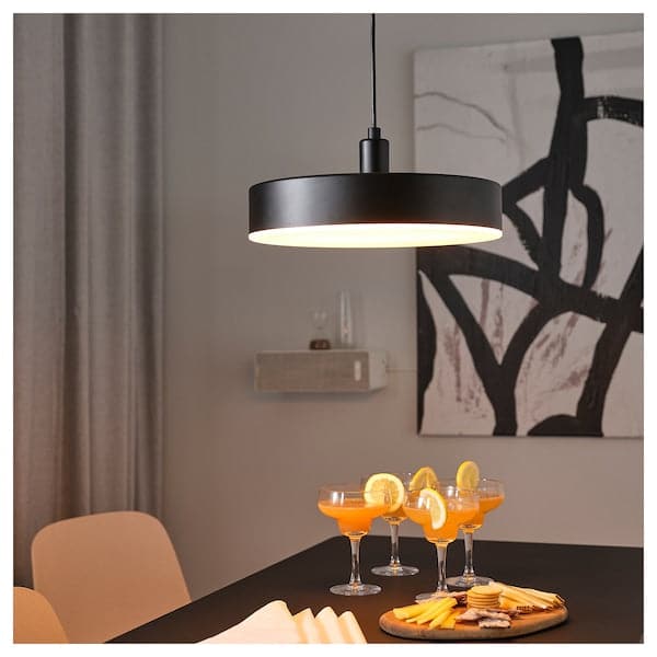 Ikea NYMÅNE LED pendant lamp wireless dimmable white spectrum/anthracite 38 cm , 38 cm