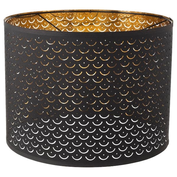 NYMÖ lamp shade, black/brass-colour, 44 cm