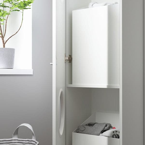 Ikea NYSJÖN - Storage combination for laundry, white, 105x32x190 cm