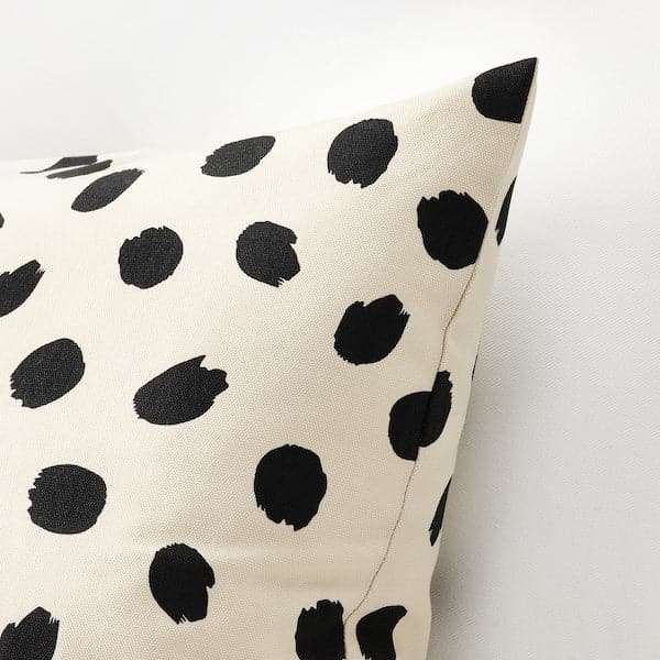 ODDNY - Cushion cover, off-white/dot pattern black, 50x50 cm - best price from Maltashopper.com 40523827