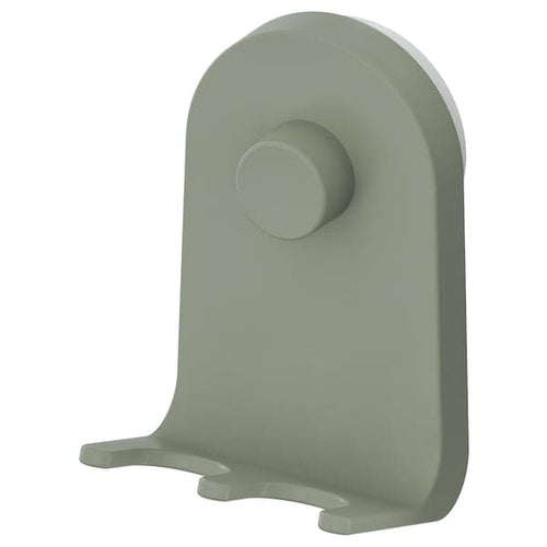 ÖBONÄS - Triple hook with suction cup, grey-green, 7x11 cm