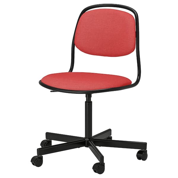 ÖRFJÄLL - Swivel chair, black/Vissle red , - best price from Maltashopper.com 39501077