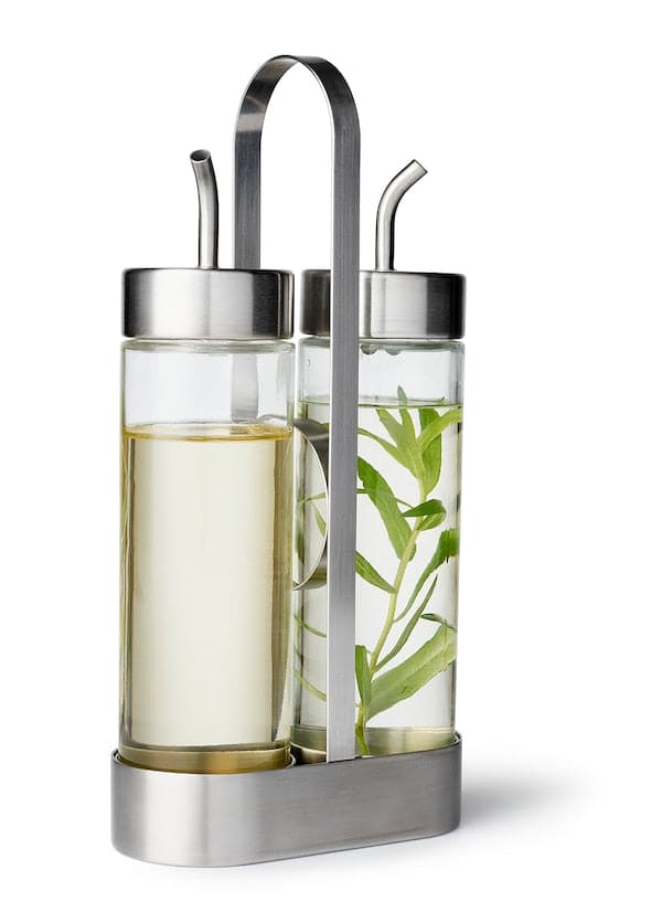 ÖRTFYLLD - 3-piece oil/vinegar set, glass/stainless steel - best price from Maltashopper.com 40391351