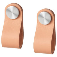 ÖSTERNÄS leather handle, tanned leather, 65 mm, 2 pack