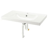 ORRSJÖN wash-basin with water trap, white, 82x49 cm