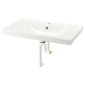 Ikea ORRSJÖN - Wash-basin with water trap, white, 82x49 cm