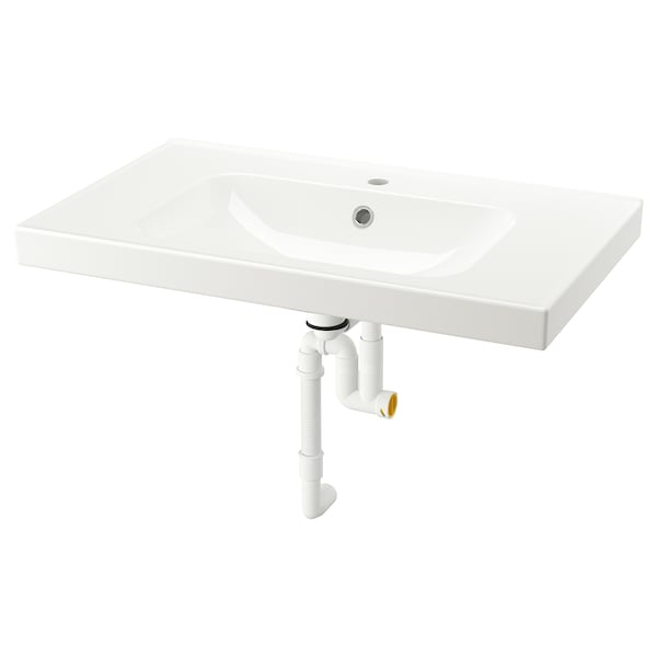 Ikea ORRSJÖN - Wash-basin with water trap, white, 82x49 cm