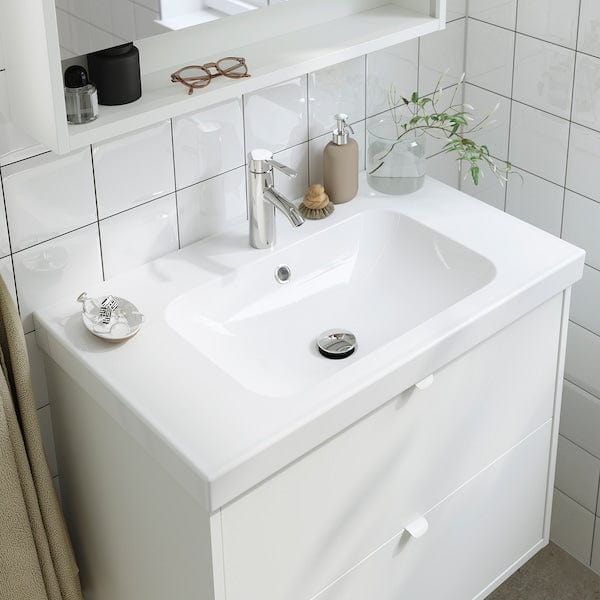 Ikea ORRSJÖN - Wash-basin with water trap, white, 82x49 cm