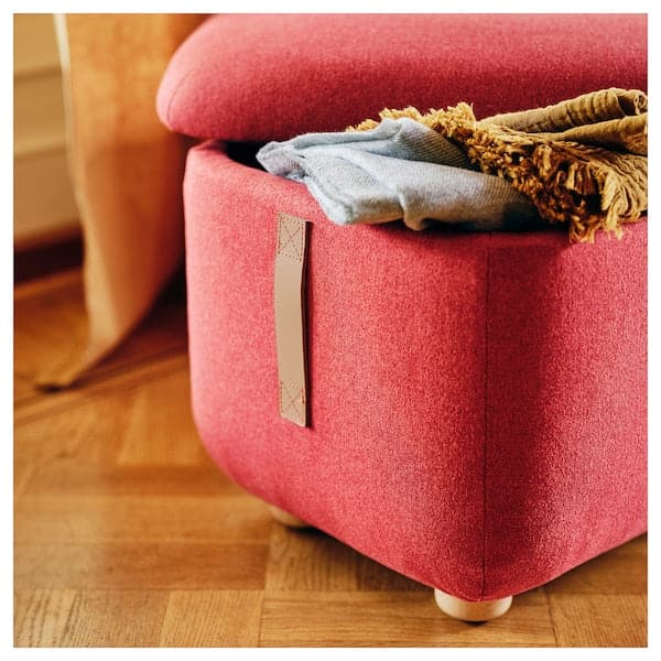 OSKARSHAMN - Footstool with storage, Tonerud red - best price from Maltashopper.com 40521687
