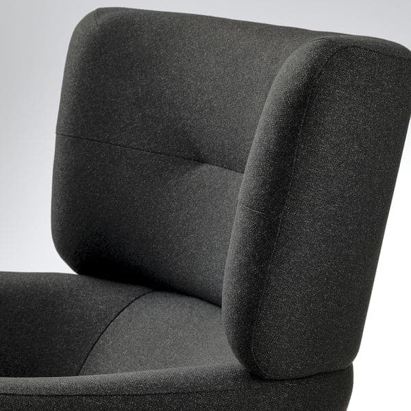 OSKARSHAMN - Armchair with footstool, Gunnared black/grey , - best price from Maltashopper.com 09485333