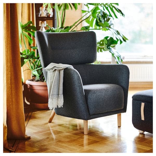 Ikea OSKARSHAMN - Armchair, Gunnared black-grey ,