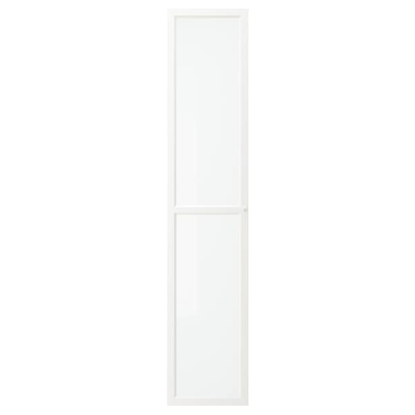 OXBERG glass door, white, 40x192 cm