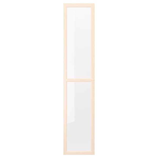 OXBERG glass door, birch effect, 40x192 cm