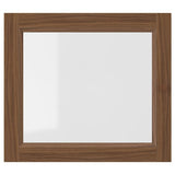 OXBERG glass door, brown walnut effect, 40x35 cm