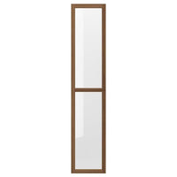 OXBERG glass door, brown walnut effect, 40x192 cm