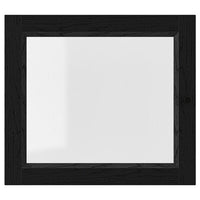 OXBERG glass door, black oak effect, 40x35 cm