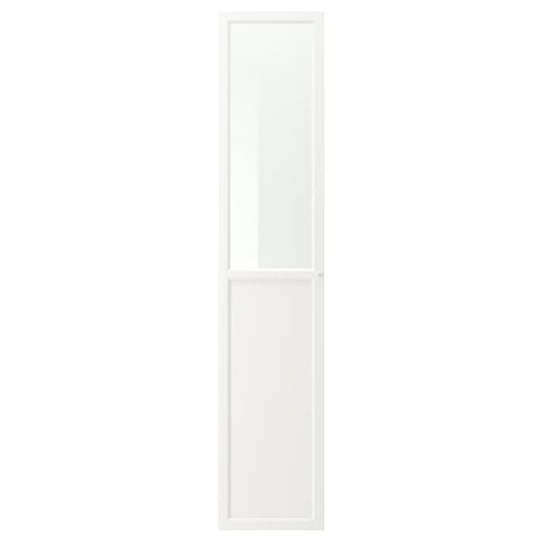 OXBERG - Panel/glass door, white, 40x192 cm