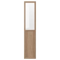 OXBERG panel/glass door, oak effect, 40x192 cm