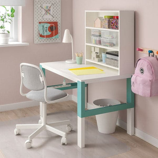 Ikea PÅHL - Desk with shelf unit, white/turquoise, 96x58 cm