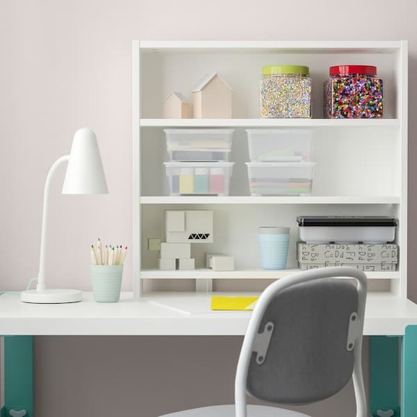 Ikea PÅHL - Desk with shelf unit, white/turquoise, 96x58 cm