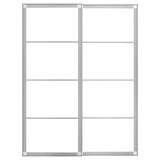 PAX pair of sliding door frames w rail, aluminium, 150x201 cm