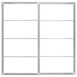 PAX pair of sliding door frames w rail, aluminium, 200x201 cm