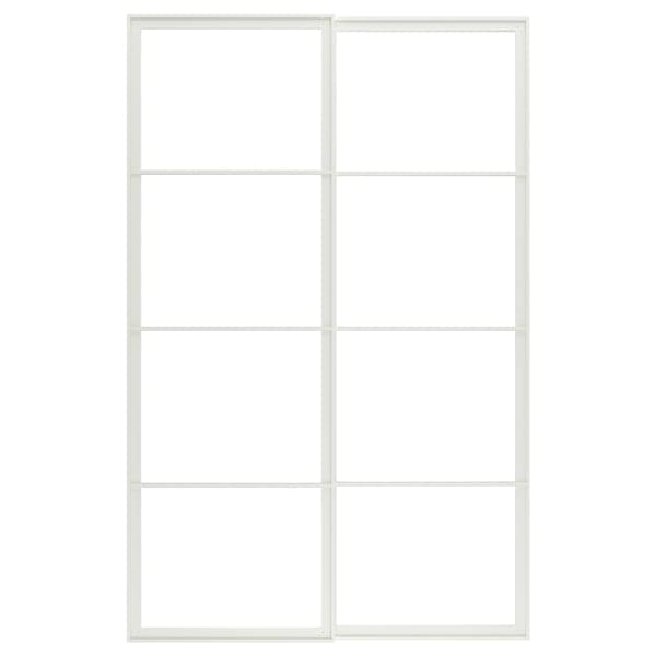 PAX pair of sliding door frames w rail, white, 150x236 cm