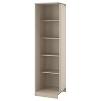 PAX add-on corner unit with 4 shelves, grey-beige, 53x58x201 cm