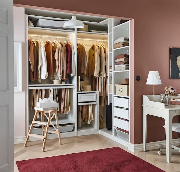 Ikea PAX - Add-on corner unit with 4 shelves, white, 53x58x201 cm