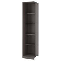 PAX add-on corner unit with 4 shelves, dark grey, 53x58x236 cm