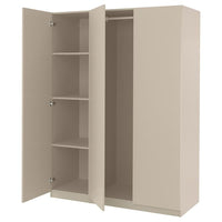 PAX / FORSAND wardrobe combination, grey-beige/grey-beige, 150x60x201 cm