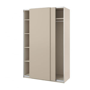 Ikea PAX / HASVIK - Wardrobe with sliding doors, grey-beige/grey-beige, 150x66x236 cm