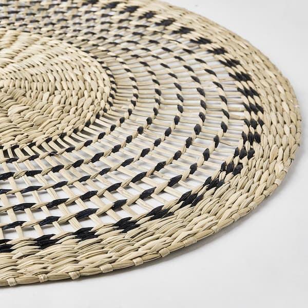 PENNFISK - Place mat, natural/sedge handmade, 37 cm - best price from Maltashopper.com 60527749
